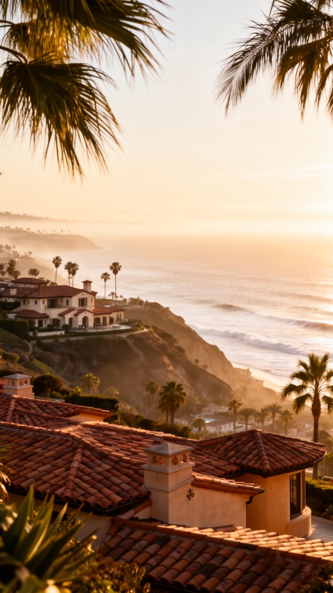 Southern California coastline at golden hour